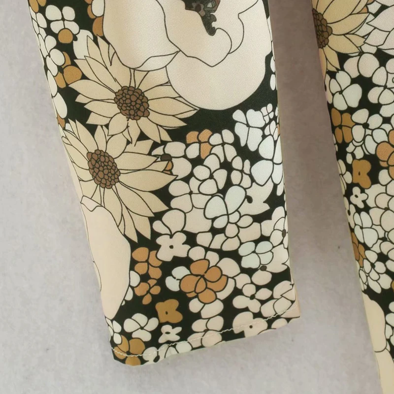 

ZA 2020 new Fashion Shirt style Flower print Dresses long sleeve Ladies Loose O neck Dress Vestidos Spring midi Dress