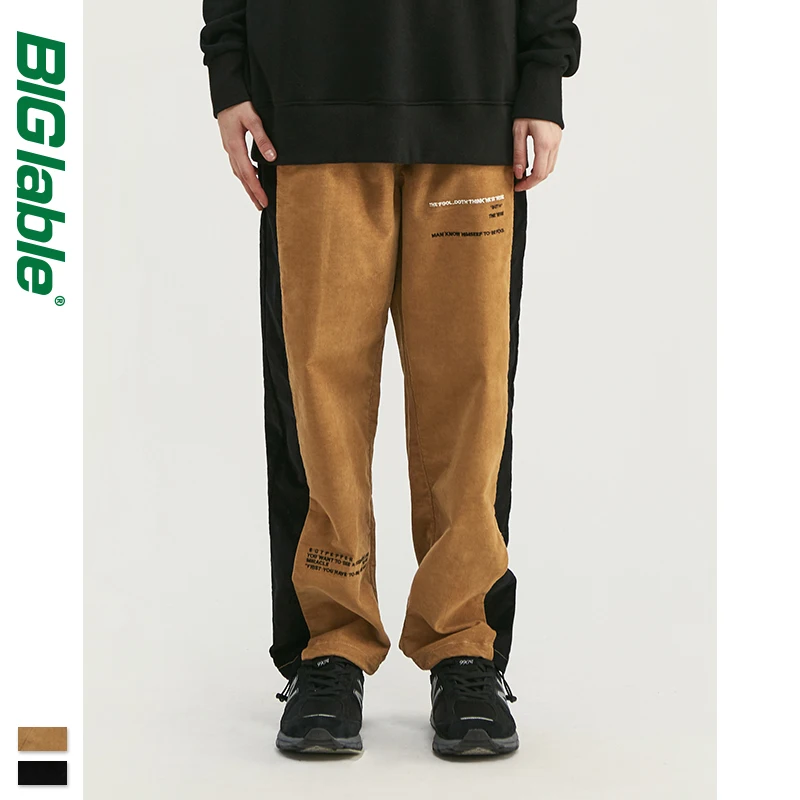 Большие LABLE 2019 FW Мужские штаны для бега контрастные цвета в боковом Jogger брюки на