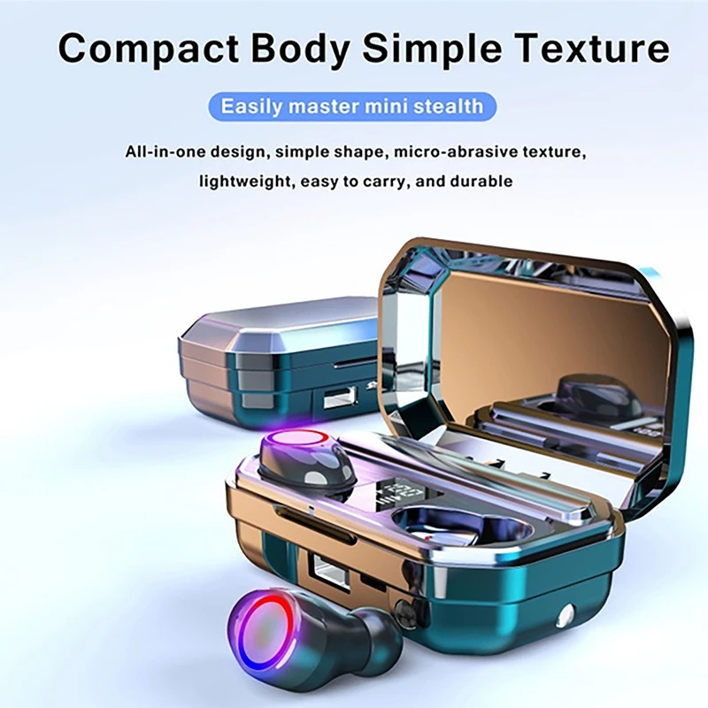 

9D HiFi Bluetooth 5.0 TWS Headset LED Display Headset Waterproof Noise Reduction Dual Headphones with Charging Case