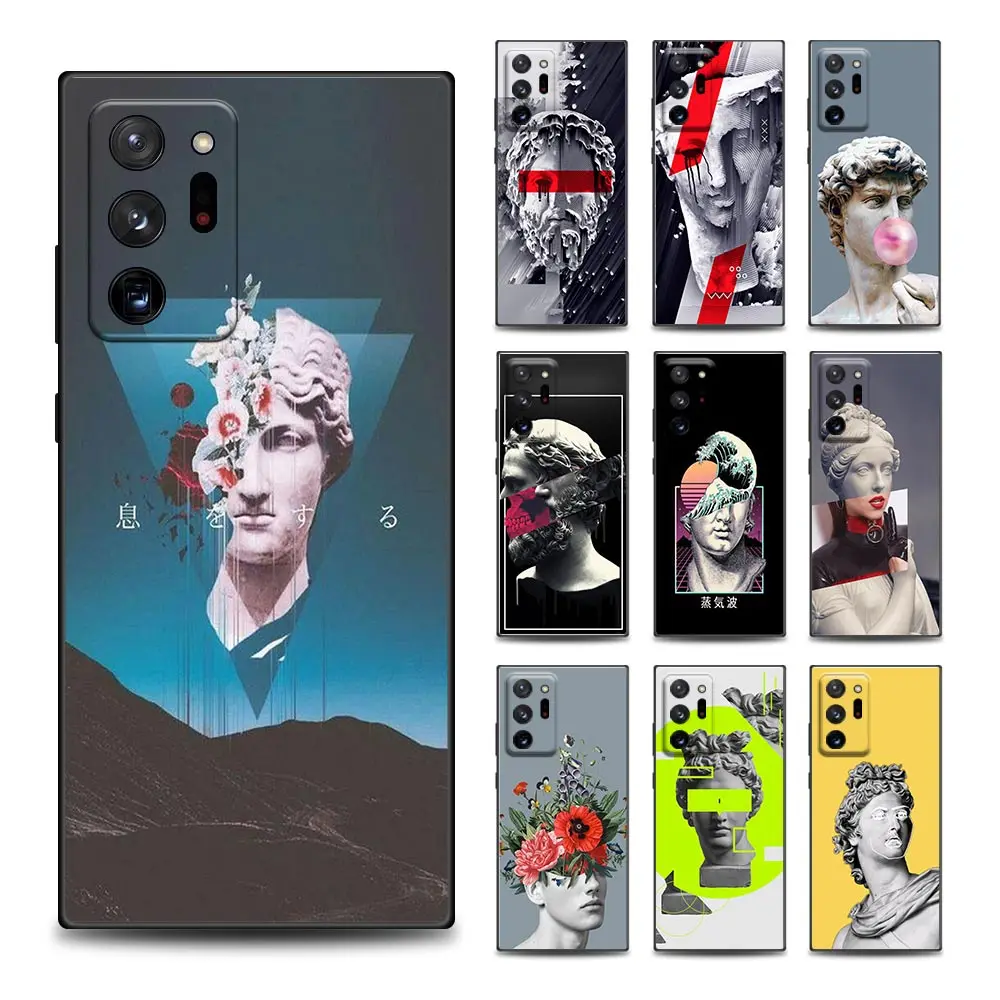 

Art David Statue Flower Phone Case for Samsung M01 11 12 21 31 S 32 42 51 22 41 52 62 Note 8 9 10 Plus 20 Soft Silicone Cover