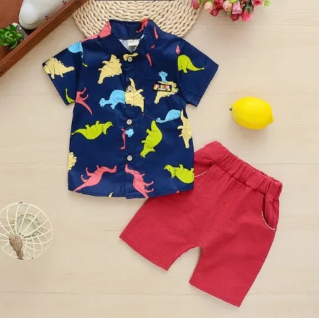Новинка 2021 года комплекты одежды для маленьких мальчиков летние хлопковые топы +
