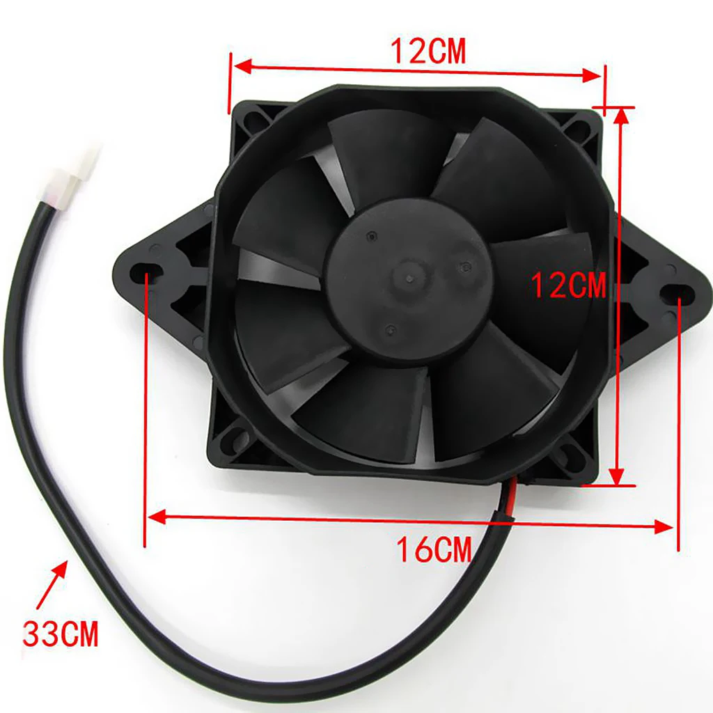 

12 Volt Radiator Thermo Electric Cooling Fan for 150cc 250cc Dirt Bike ATV