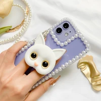 3d cat phone stand cute vanity mirror ring mobile holder for iphone 13 12pro max x 8 xiaomi realme samsung girl gift portable