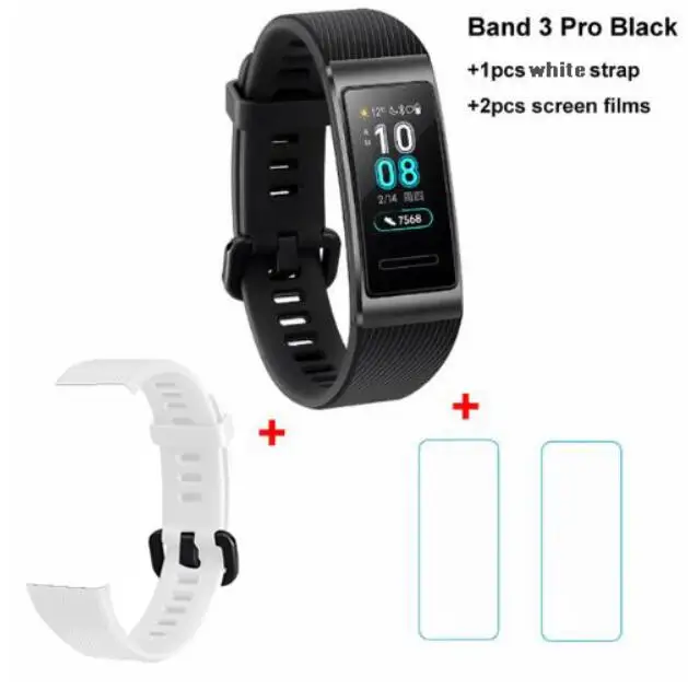 3P Blk n whit n film Huawei Band 3 Pro Band 3 Смарт-браслет 3 0,95 дюймов трекер для плавания Водонепроницаемый Bluetooth фитнес-трекер сенсорный экран - Цвет: 3P Blk n whit n film