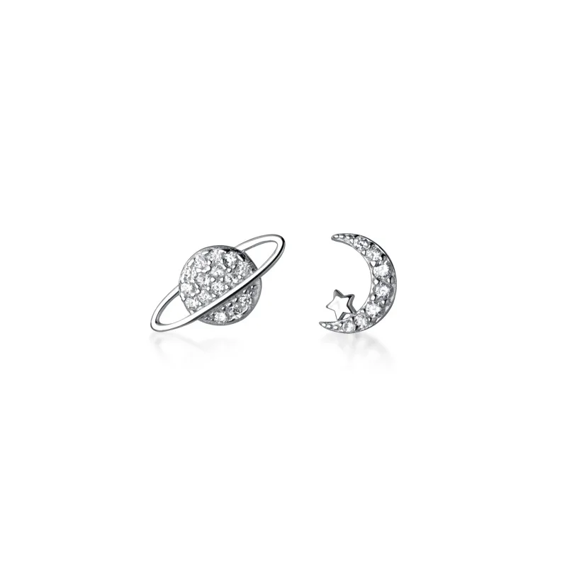 

Cute stud earrings for women chic star earring micro Crystal 925 sterling silver earlobe piercing fine jewelry ear accessory