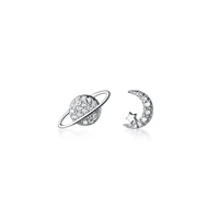 cute stud earrings for women chic star earring micro crystal 925 sterling silver earlobe piercing fine jewelry ear accessory