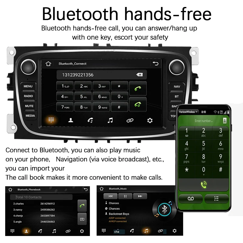 Автомобильный радиоаппарат 2 DIN Dual-ingot Android для Ford/Focus/S-Max/Mondeo 9/GalaxyC-Max USB GPS F7800B емкостной сенсорный экран 7 дюймов MP5