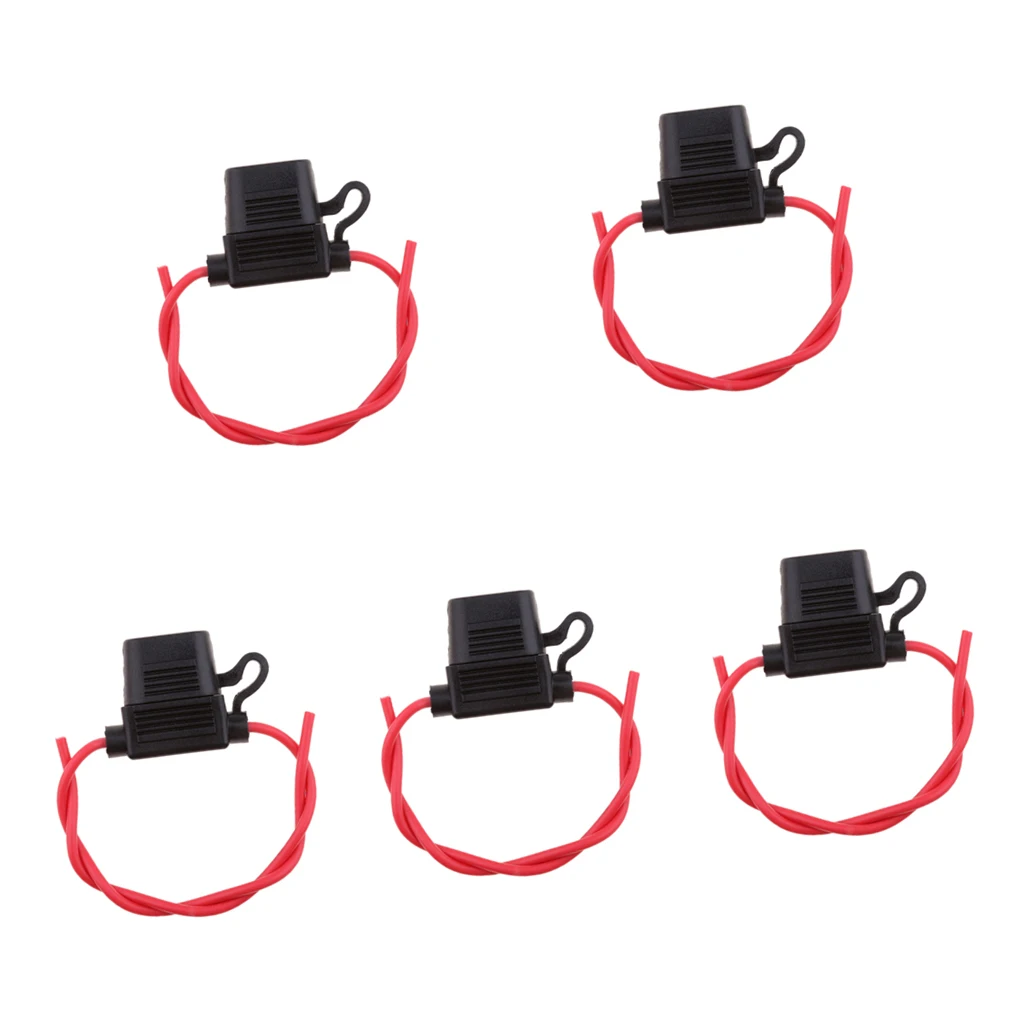 

5pcs Car Inline Blade Fuse Holder Waterproof Cap Circuit Protection