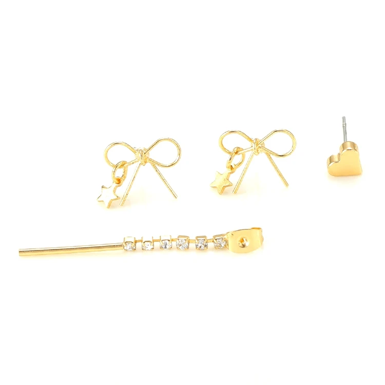 Новинка 2019 корейские серьги со звездами и кристаллами гвоздики с бантом для