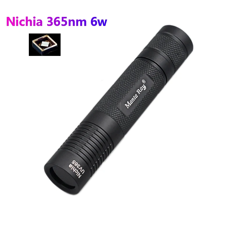 Манта S9 черный УФ 365nm 6 Вт Светодиодная Вспышка светильник nichia 365UV в сторону лампа