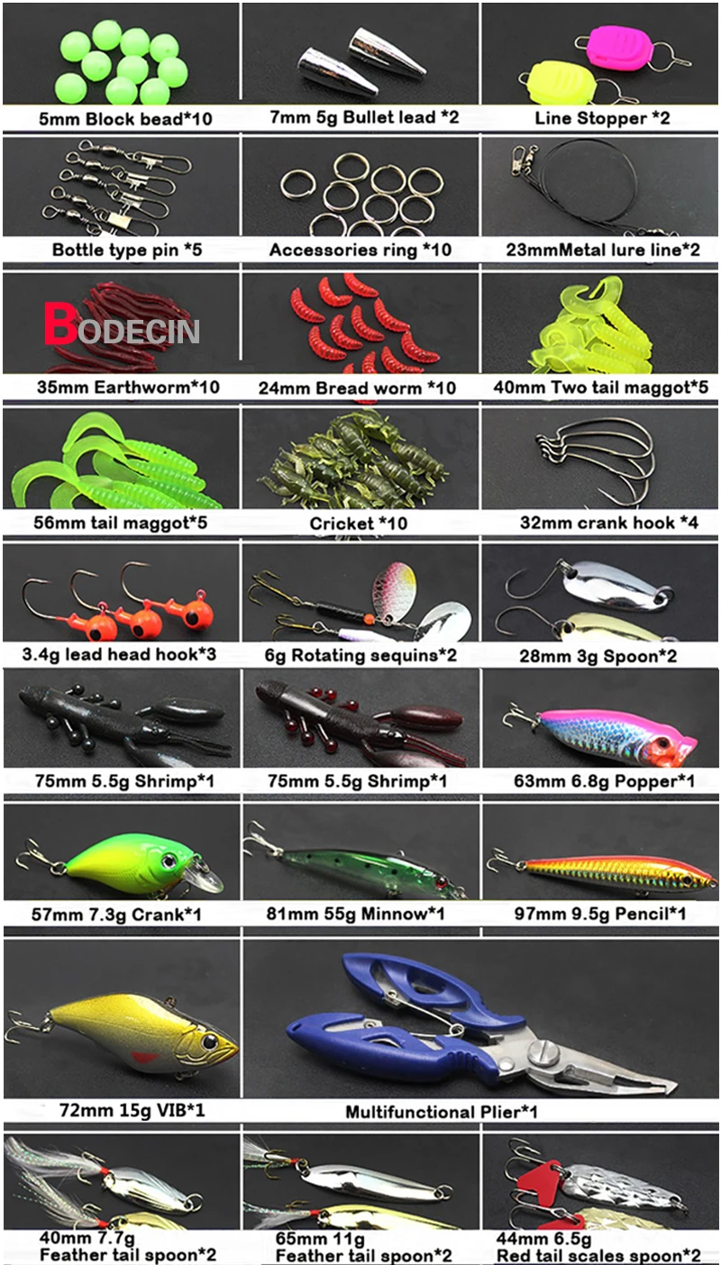 101 шт. искусственная/Vib/ложка/гольян/Спиннер/кривошипная приманка для