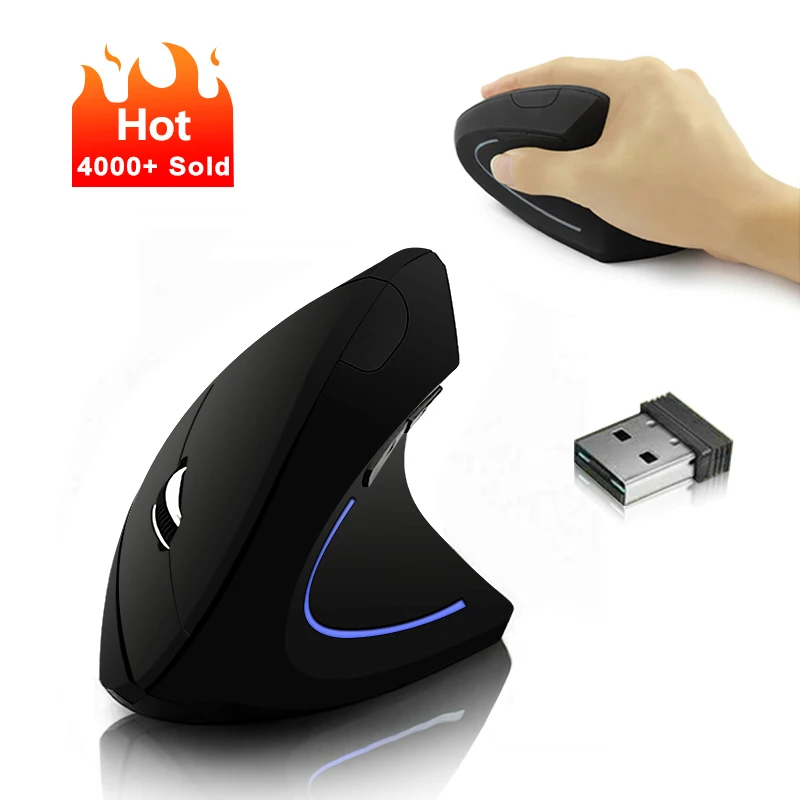 

Мышь Компьютерная Вертикальная Беспроводная игровая, 1600DPI, USB