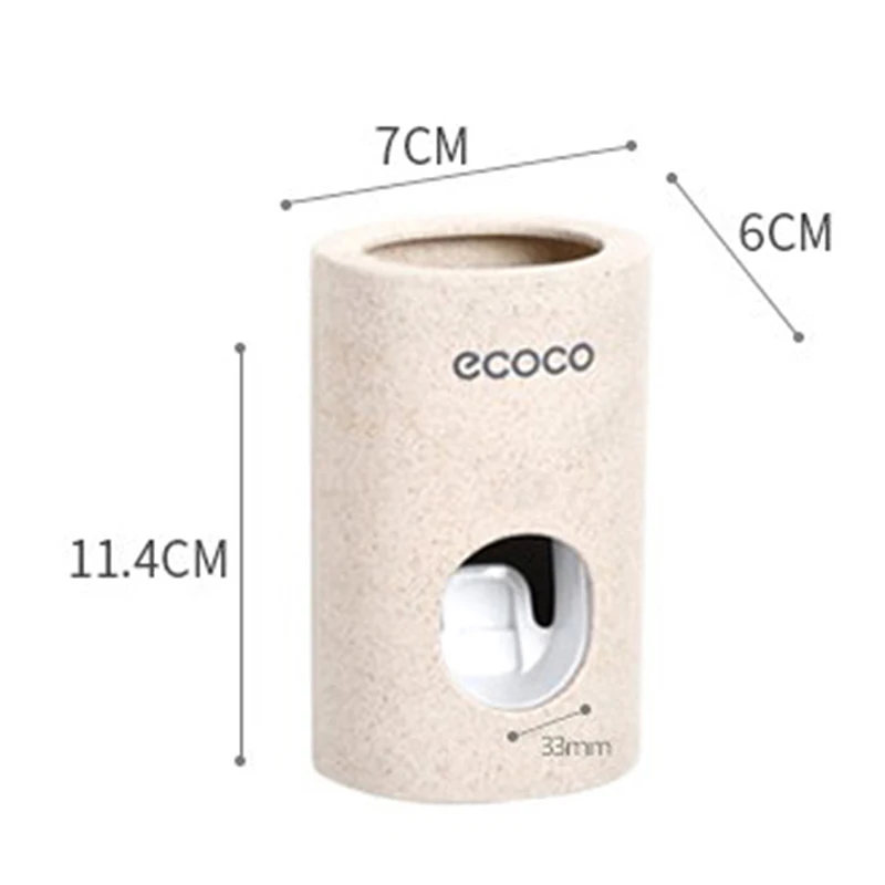 

Automatic Toothpaste Dispenser Dust-Proof Toothbrush Holder Wheat Straw Wall Mounted Home Squeezer Bathroom Accessories