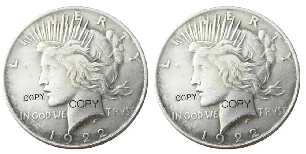 

Date 1922 Two Faces Peace Dollar Silver Plated Copy Coin