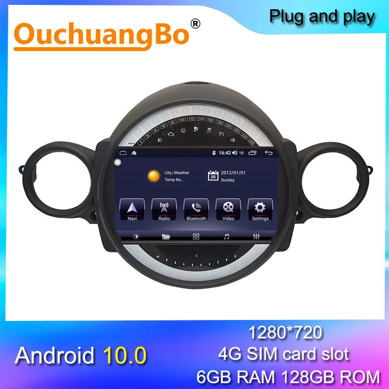 

Ouchuangbo Android 10 radio multimedia for 9 inch mini clubman R55 R56 R57 R58 R59 R60 R61 stereo 8 core 6GB+128GB