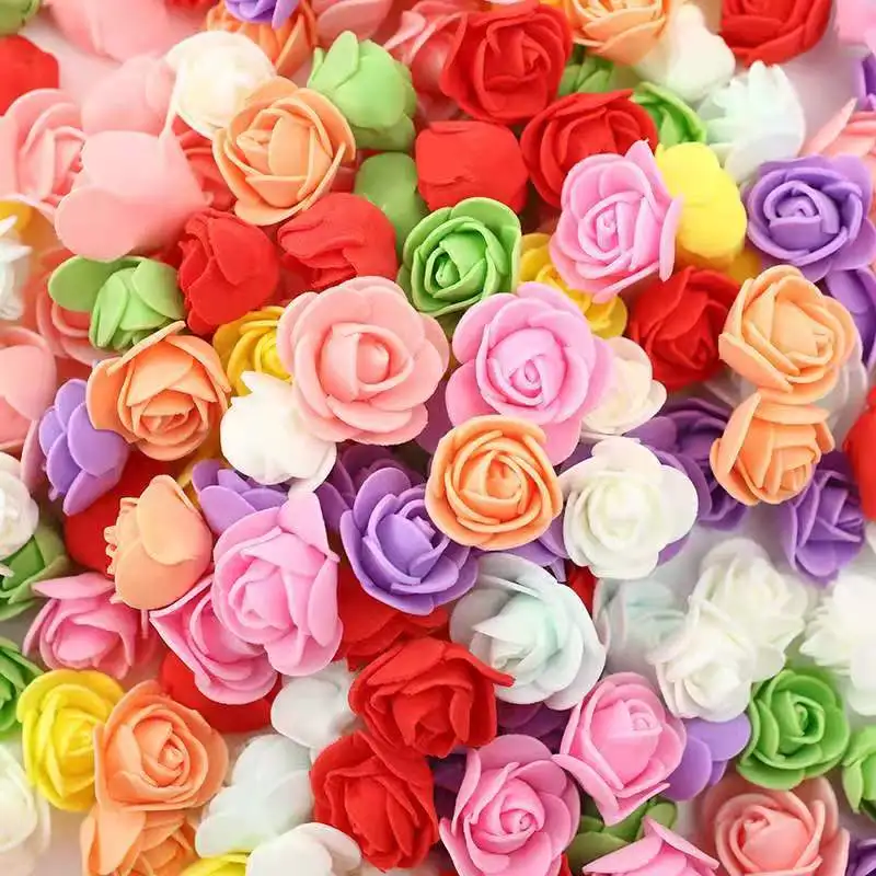 

200Pcs 2CM Mini PE Foam Rose Head Artificial Flower Handmade Rose Head DIY Weddin Home Decoration Holiday Party Supplies