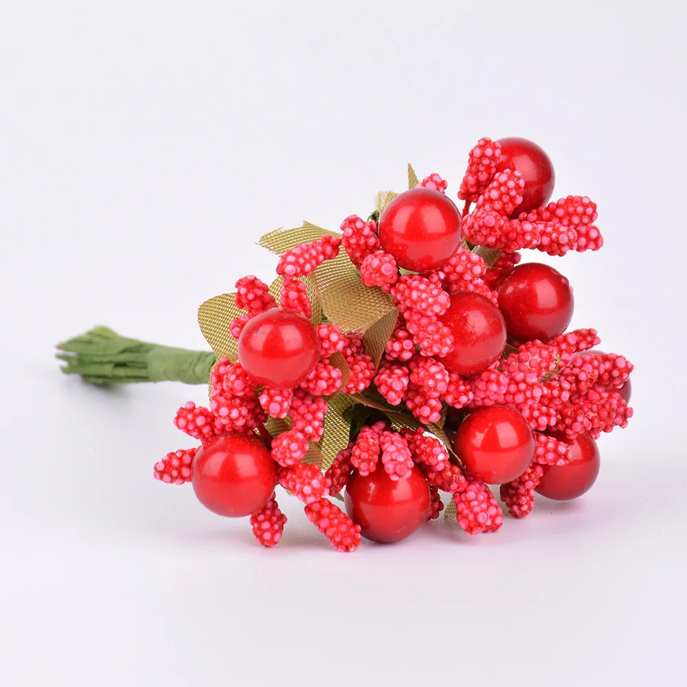 10 шт мужские мини жемчужные ягоды с тычинками Букет Свадебные Рождественские