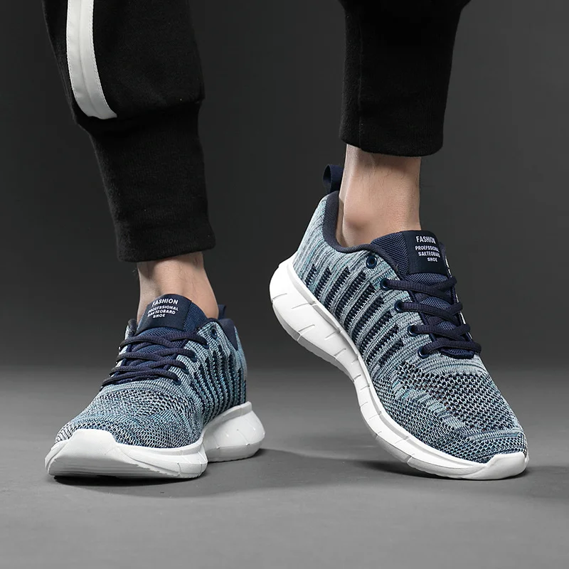 

Men Shoes New style woven sports men's breathable running large mesh fashion shoes