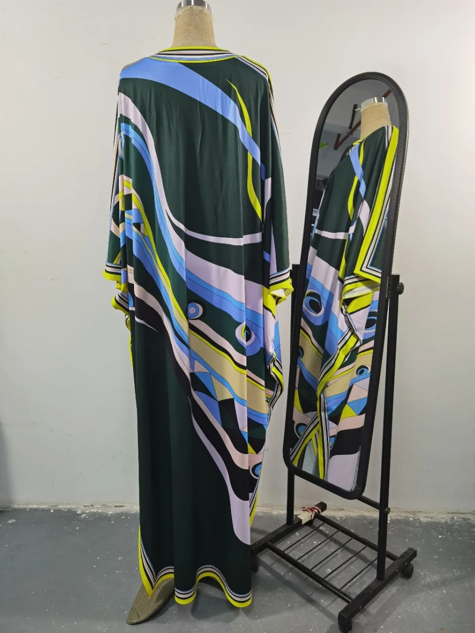 2020 Autumn Fashion Printed Loose knitting Kaftan Maxi dress Plus Size Casual Middle East Traditional Party Long Gowns