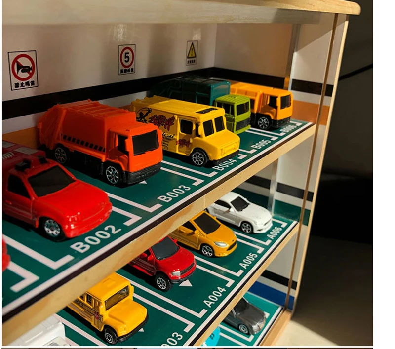 1: 64 1:43 1:32 шкала 2/3 слоев деревянная игрушечная Автостоянка сцены витрина с легкой модели автомобиля подземный ящик для хранения гаража