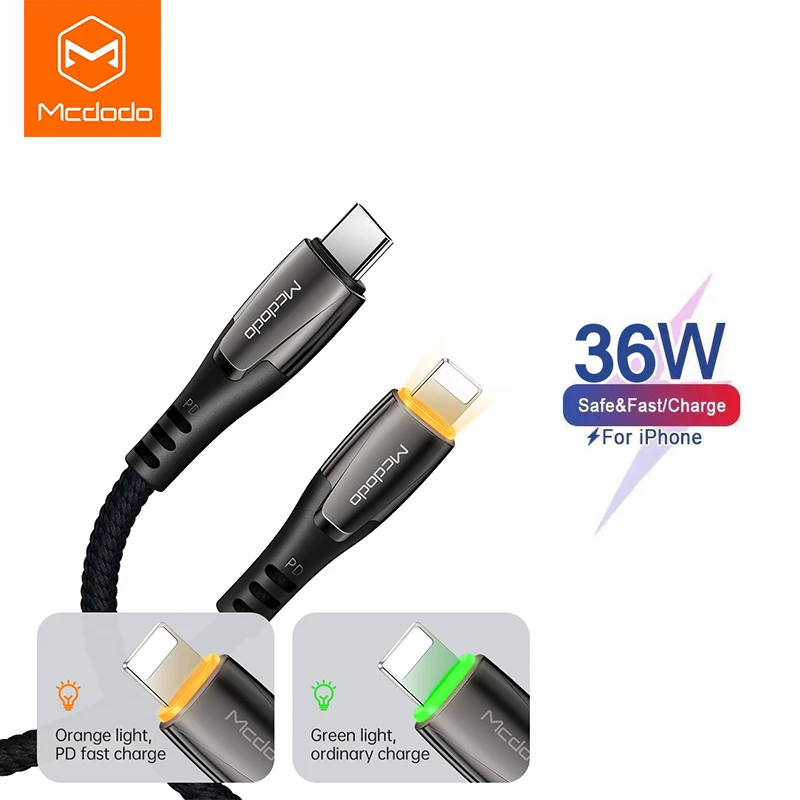 Mcdodo 2020 Новый 36 Вт PD LED ugreen кабель для быстрой зарядки типа C на Lightning iPhone 11 Pro max Xs Max 8