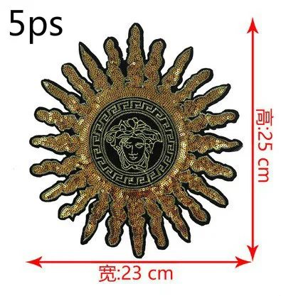 Золотой расшитые блестками звездами солнцем тканевая наклейка DIY аксессуары для