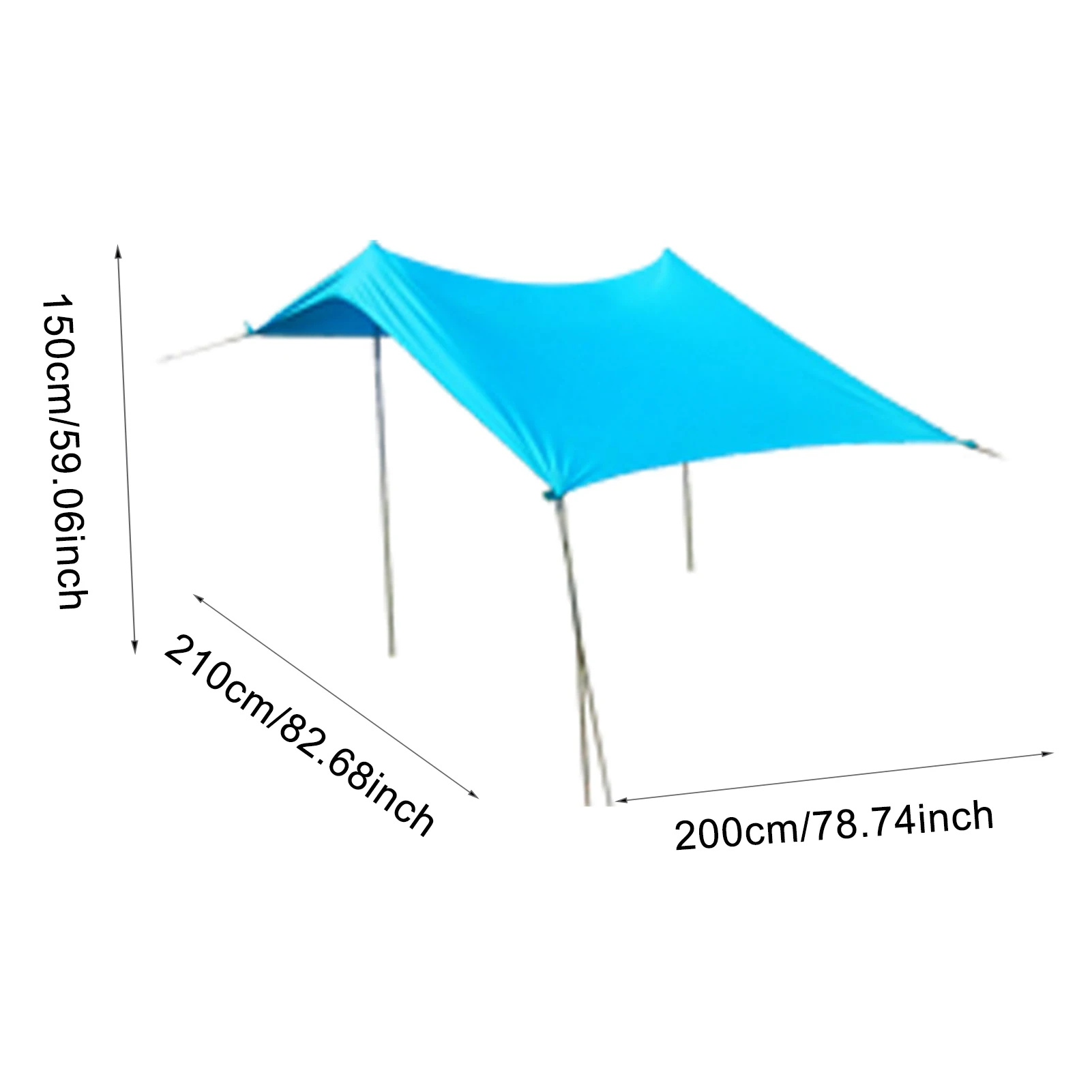 

Beach Awning Sunscreen Canopy Outdoor Fishing Camping Awning Beach Tent Sun Shade Canopy Sun Shelter With 2 Poles And 4 Sandbags