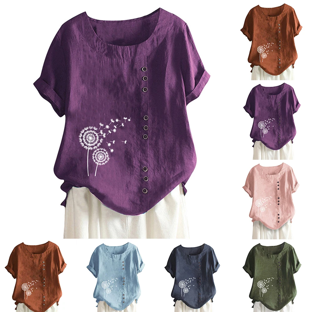 

Womens Ladies Loose Basic T-Shirt Short Sleeve Tee Top Shirt Blouse Tunic Summer