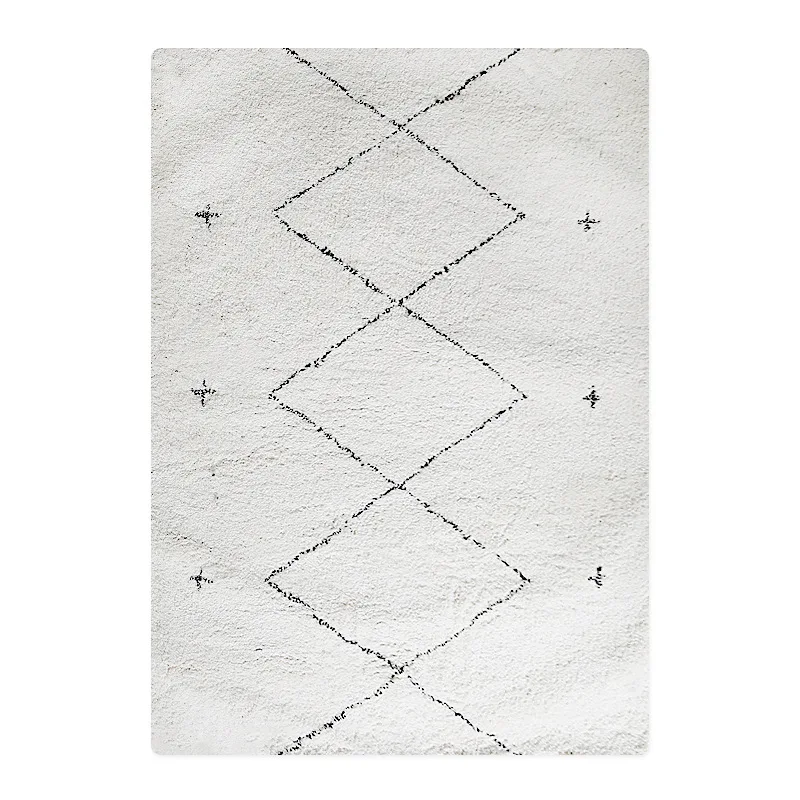 morocco black white geometric pattern carpet for living room home bedroom india cotton woven rug sofa coffee table floor mat free global shipping