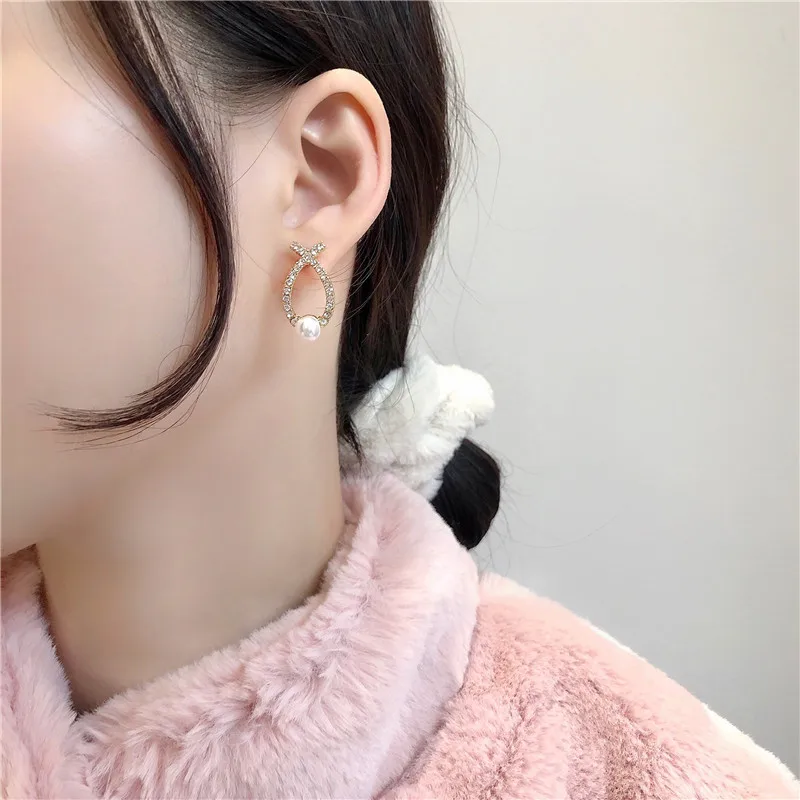 

Retro Style Geometrical Irregular Pearl Earrings, 2021 New Trend Korean Fashion Women's Earring Party Jewelry Gift