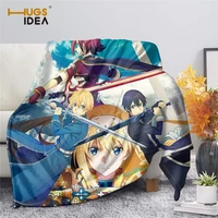 blanket for bed sofa sword art online print anime fleece throw blanket adult soft cozy travel blanket cartoon kids blanket quilt