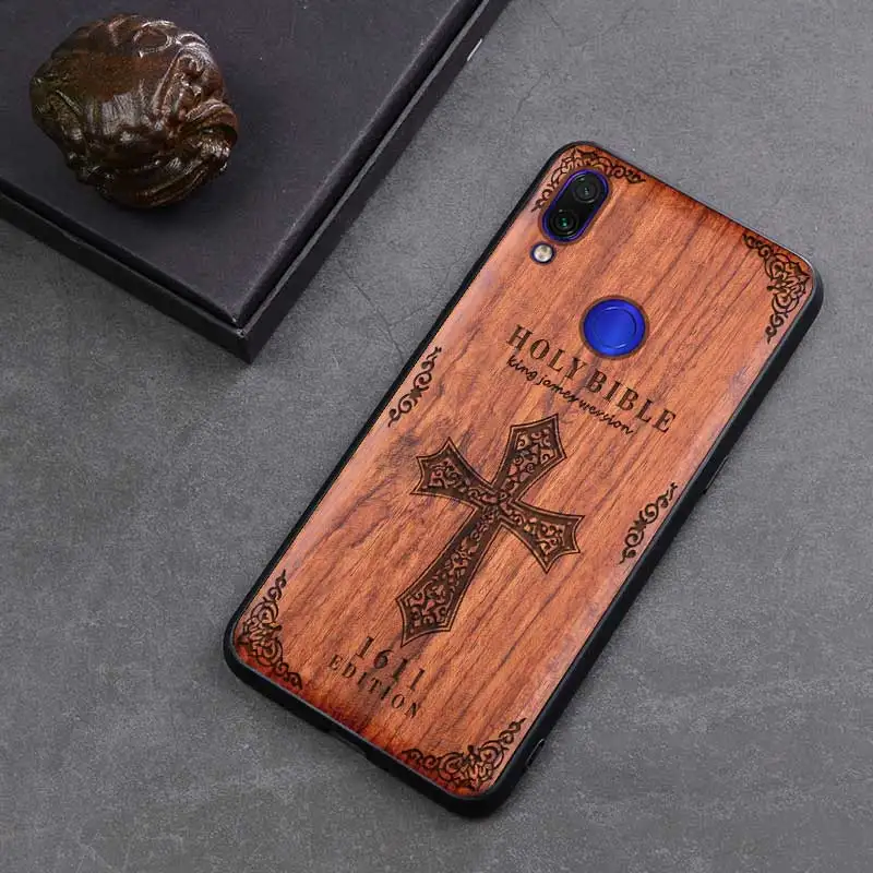 Чехол для Xiaomi Redmi Note 7 тонкий деревянный чехол-бампер из ТПУ Xiomi note7 pro новые чехлы