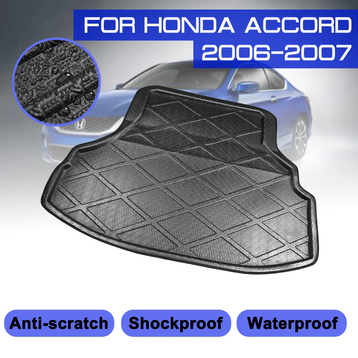

For Honda Accord 2006 2007 Car Floor Mat Carpet Rear Trunk Anti-mud Cover