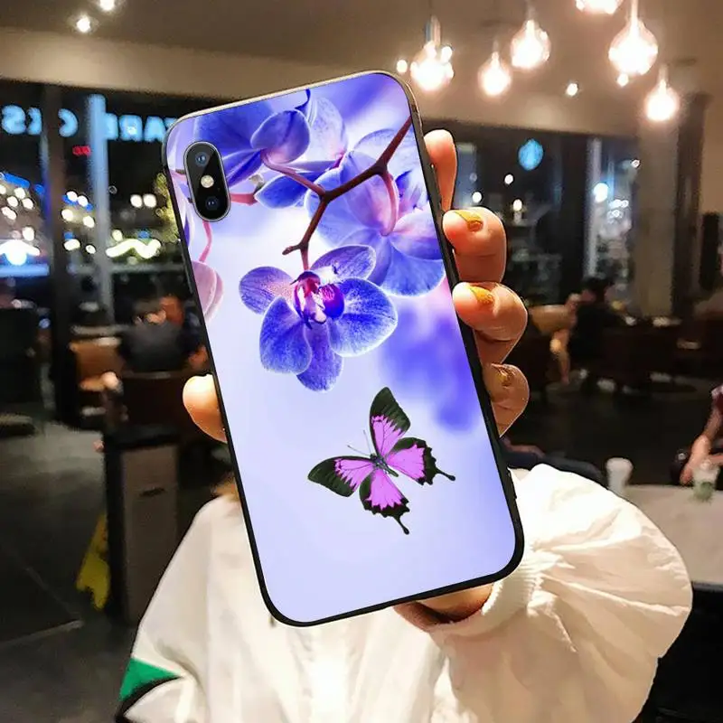

Colorful flowers orchid sakura Phone Case for iPhone 11 12 pro XS MAX 8 7 6 6S Plus X 5S SE 2020 XR