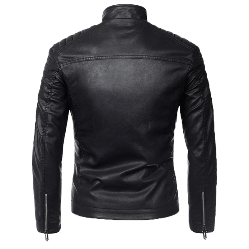 

New Men's Leather Jackets Spring Autumn PU Coats Men Brand Fashion Stand Collor Casual Jacket Outerwear Male Coat