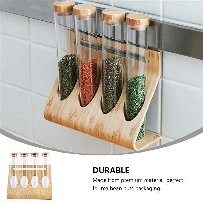 

1 Set Coffee Beans Tea Display Rack Storage Rack Test Tube Clear Glass Bottle