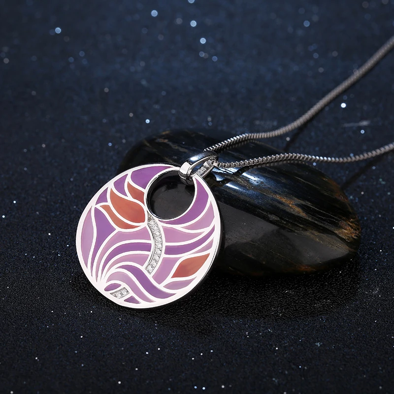 Очаровательное ожерелье из серебра 925 пробы очаровательное модное с розовым