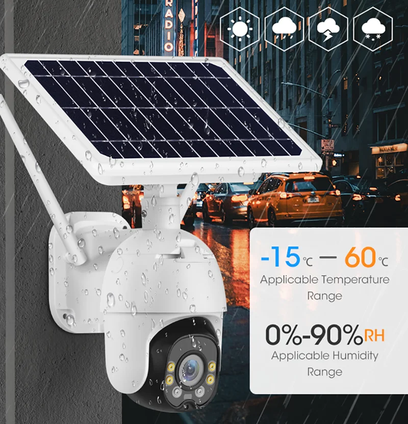 

Уличная камера видеонаблюдения на солнечной батарее, 4G, Wi-Fi