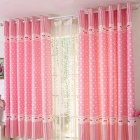 blackout pink girly heart jacquard fabric curtains with bow for living room bay window short curtain kitchen girl room drapes