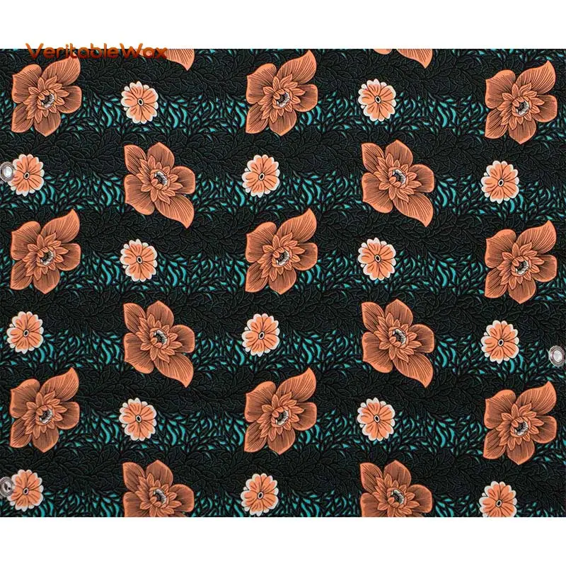 

Ankara African Prints Batik Pagne Real Wax Fabric Africa Sewing Wedding Dress Crafts Material 100% Polyester Flower tissu FP6325