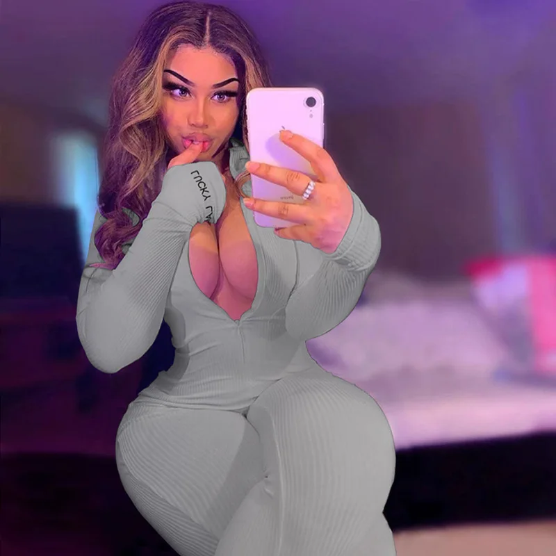 

New Coming Front Zipper Details Women Gym Wear Jumpsuit