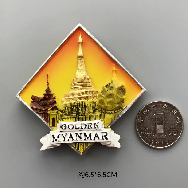 Myanmar Магниты страны на холодильник, Франция, Корея, Япония, самуо, Таиланд, Мьянма, магнитный стикер на холодильник, сувенир для путешествий во всем мире, магнитный - Цвет: Myanmar