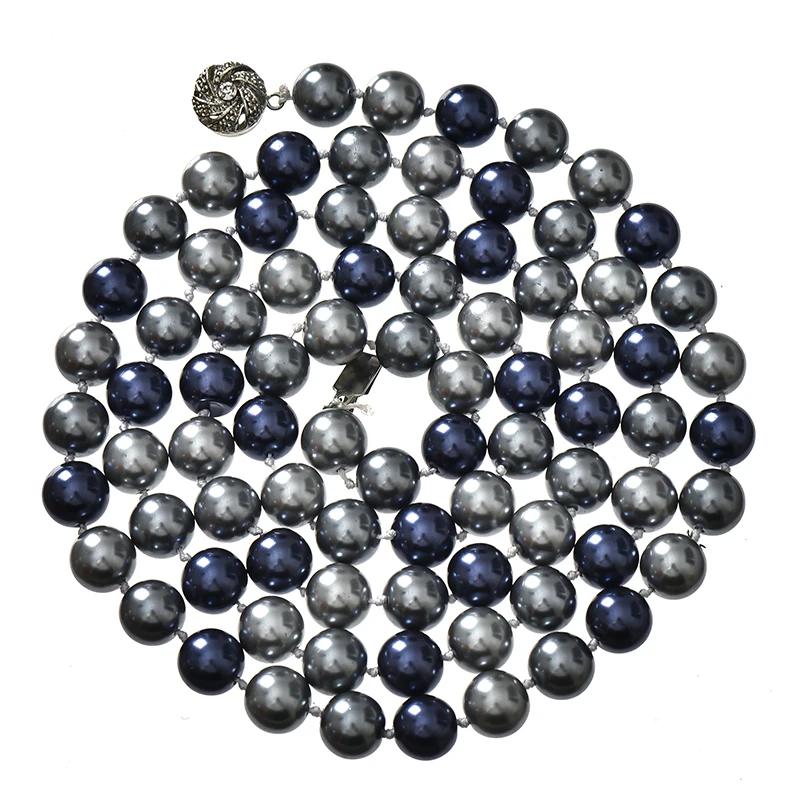 Жемчужное ожерелье с узелком плетеная цепочка для свитера разноцветное из