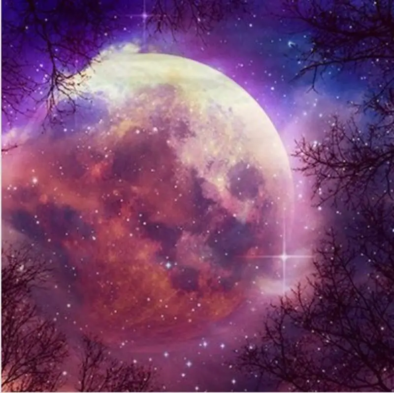 Декоративный гобелен с рисунком морской Луны на фоне стены из химического