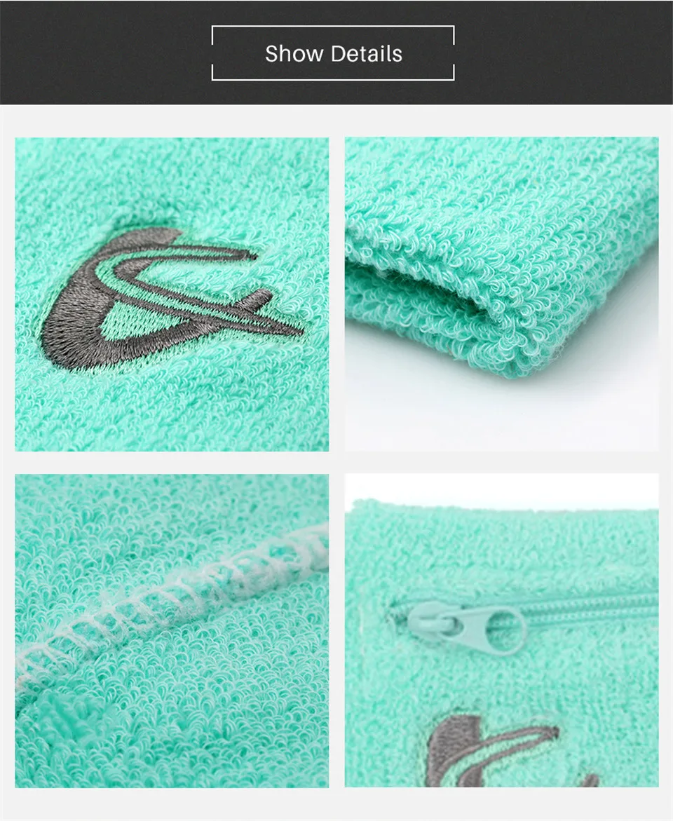 Карман на молнии спортивный браслет хлопок эластичная поддержка запястья для