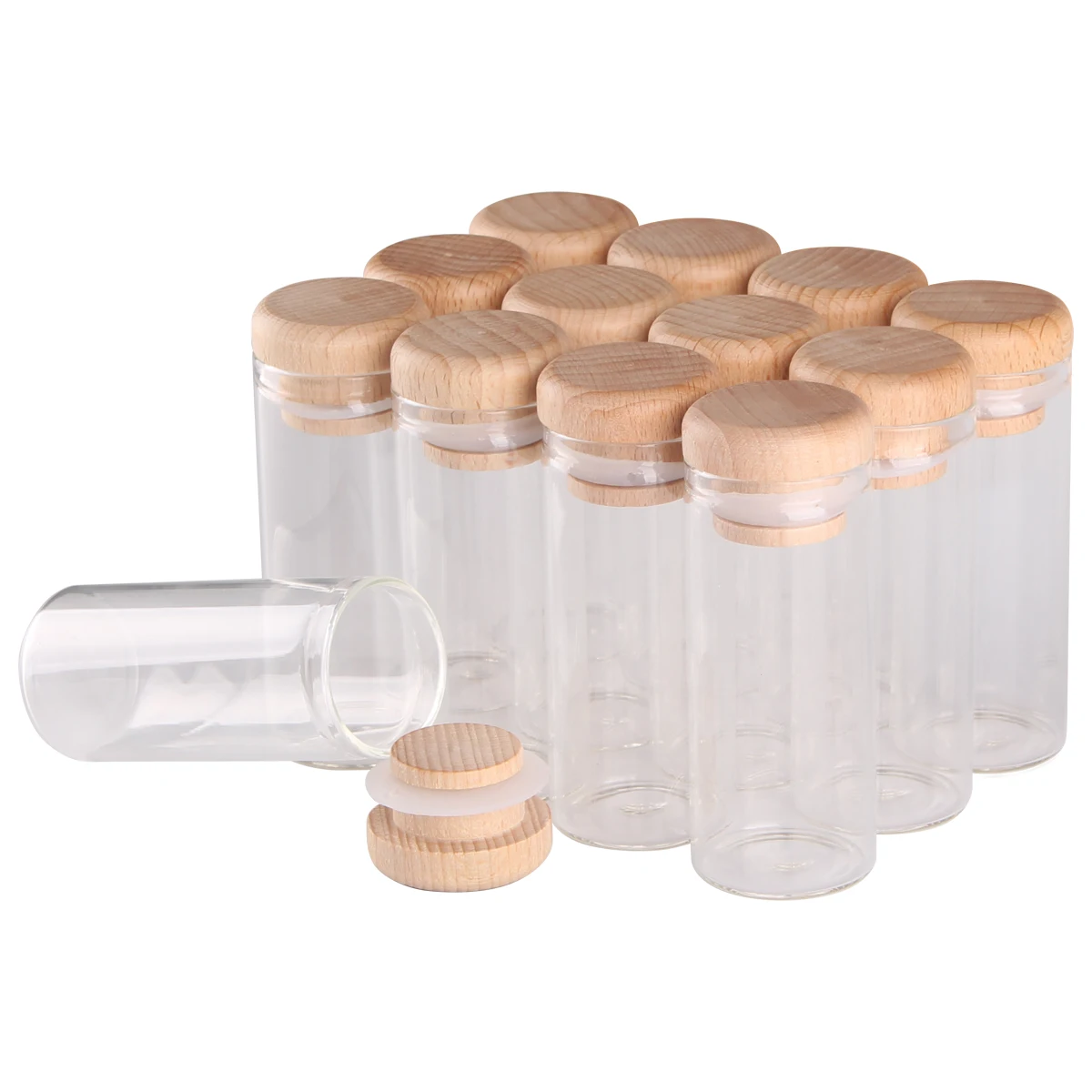 

Прозрачные стеклянные бутылки, 12 шт., 30 мл, 30 Х70 мм, фототеррариум с крышками из массива дерева для рукоделия, свадебные сувениры