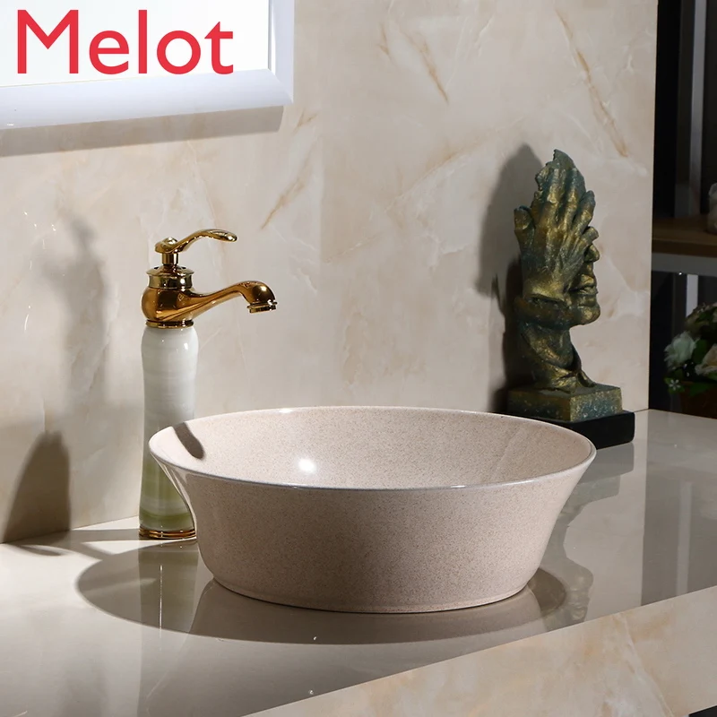 

Antique wash basin on the stage round table basin toilet ceramic household washbasin color art basin top Basin