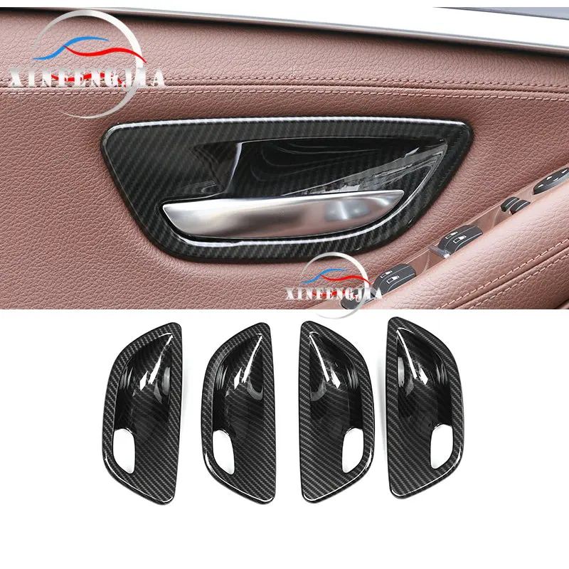

Для BMW 5 серии F10 11-16 4 шт. карбоновая цветная внутренняя дверная ручка крышка чаши отделка