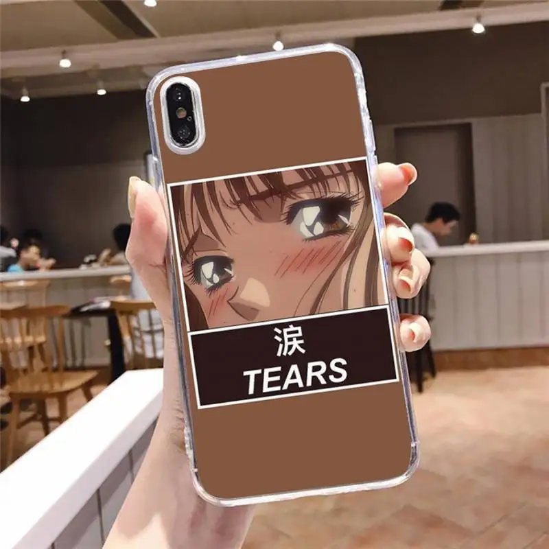 

Sad Japanese Anime Aesthetic Phone Case Transparent soft For iphone 5 5s 5c se 6 6s 7 8 11 12 plus mini x xs xr pro max