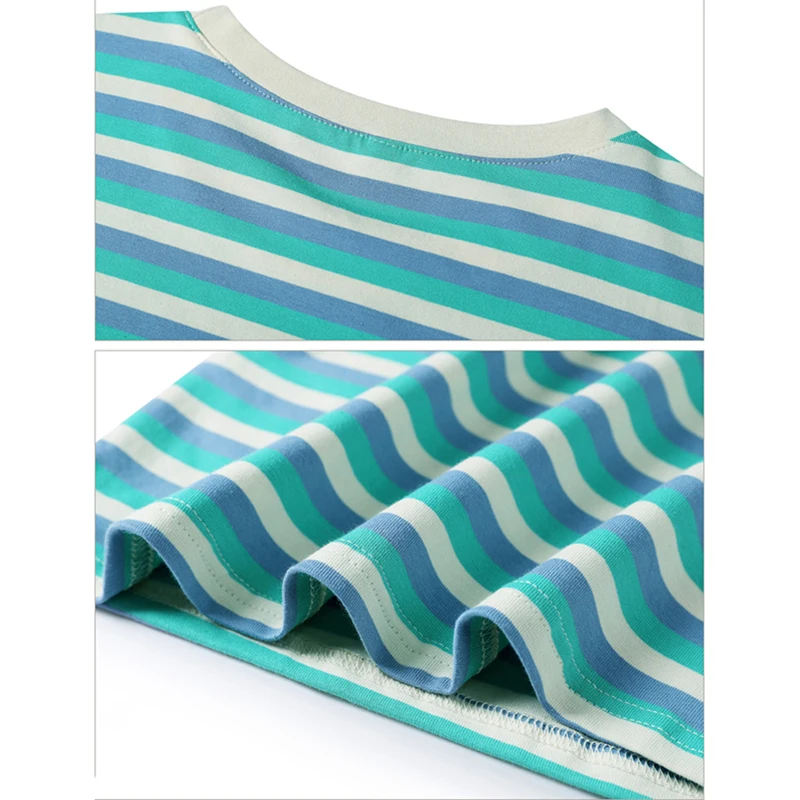 

AOSSVIAO Summer Tops Stripe T-Shirt Women Cotton 2021 Short Sleeve Korean Style Casual T Shirt Woman Clothes Tee Shirt Femme